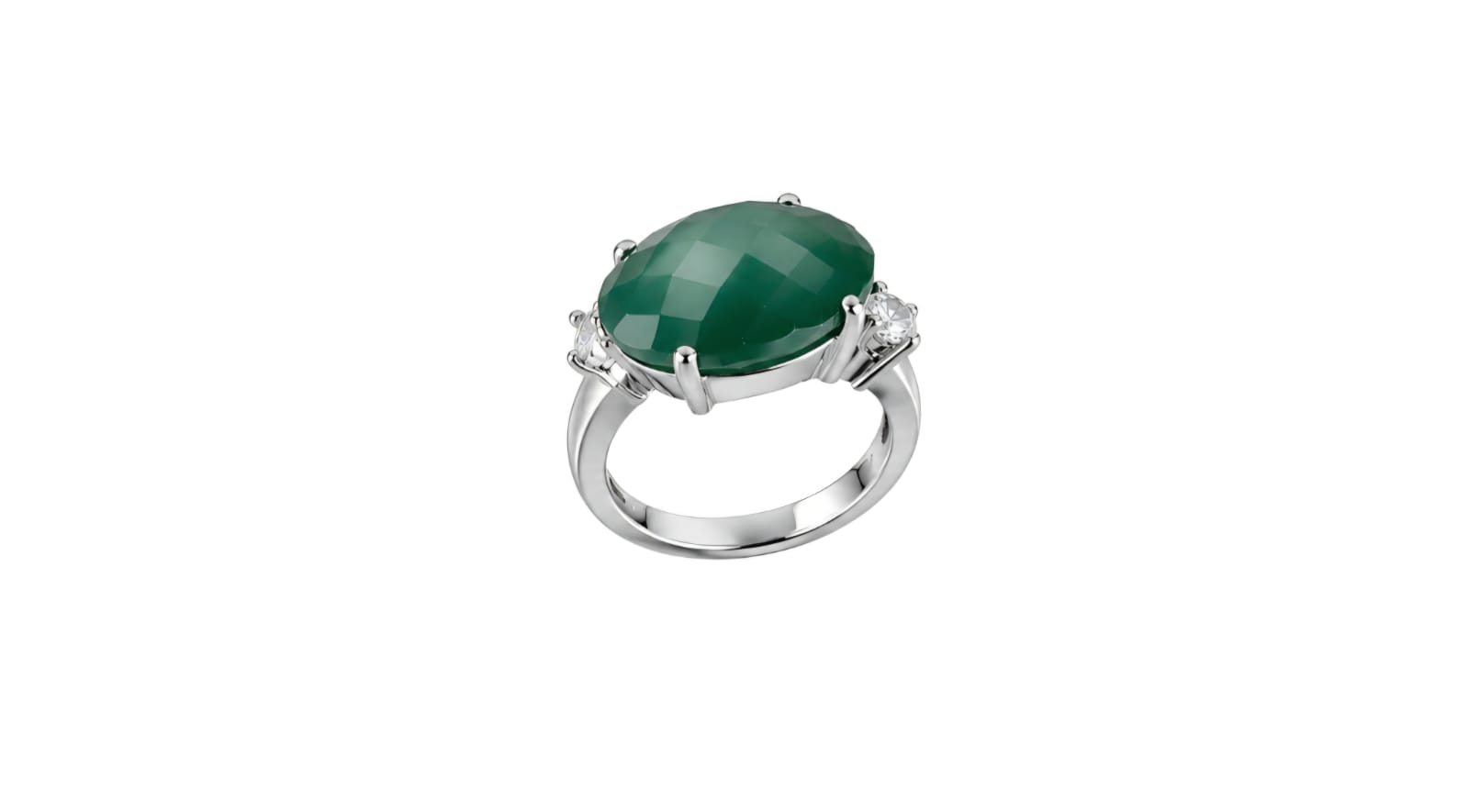 RING SILVER/ GREEN QUARTZ