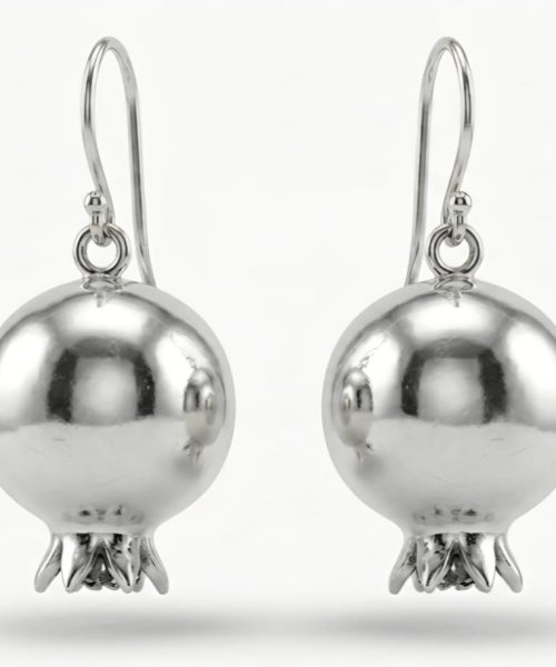 EARRINGS SILVER/ POMIGRANATE