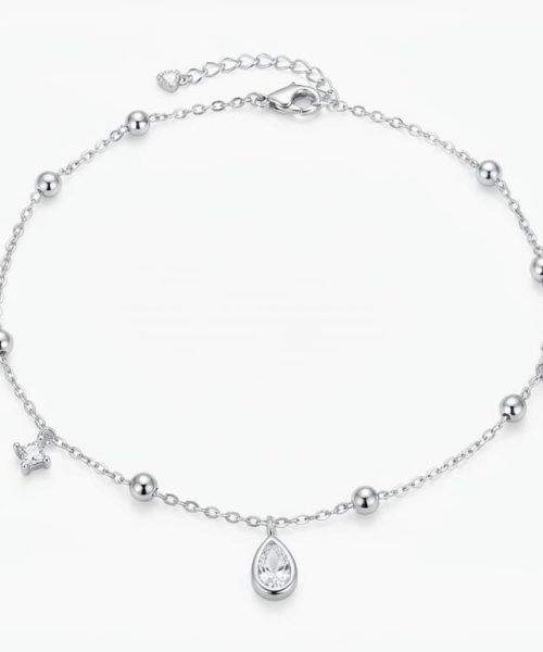 ANKLE CHAIN SILVER/ CUBIC ZIRCONIA