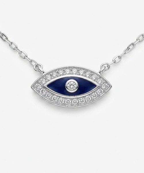 NECKLACE SILVER/ EYE/ CUBIC ZIRCONIA