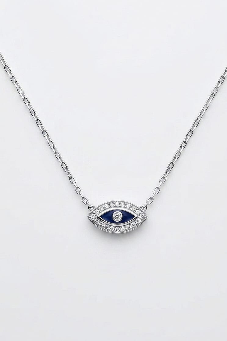 NECKLACE SILVER/ EYE/ CUBIC ZIRCONIA - Image 2
