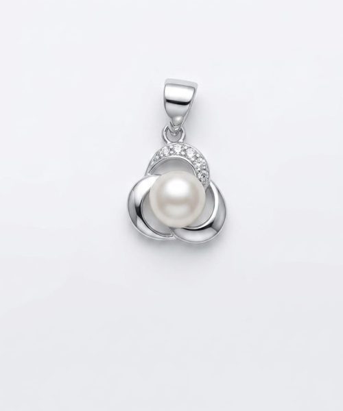 PENDANT SILVER/ CULTURED PEARL/ CUBIC ZIRCONIA