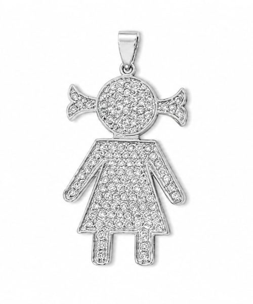 PENDANT GIRL SILVER/ CUBIC ZIRCONIA