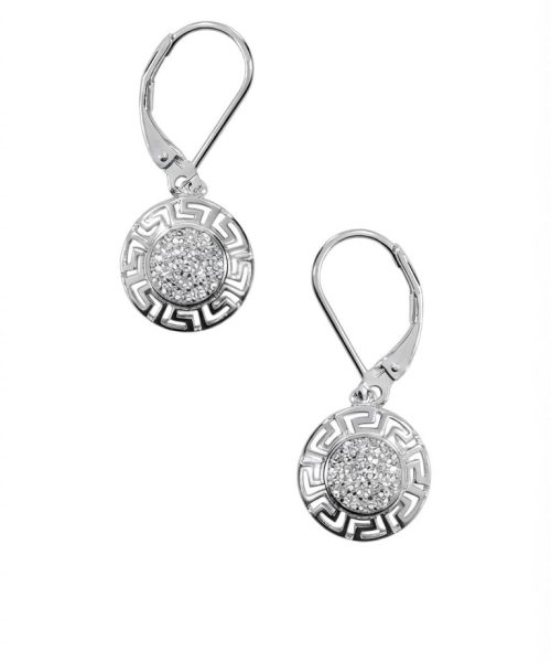 EARRINGS SILVER/ MEANDER/ CUBIC ZIRCONIA