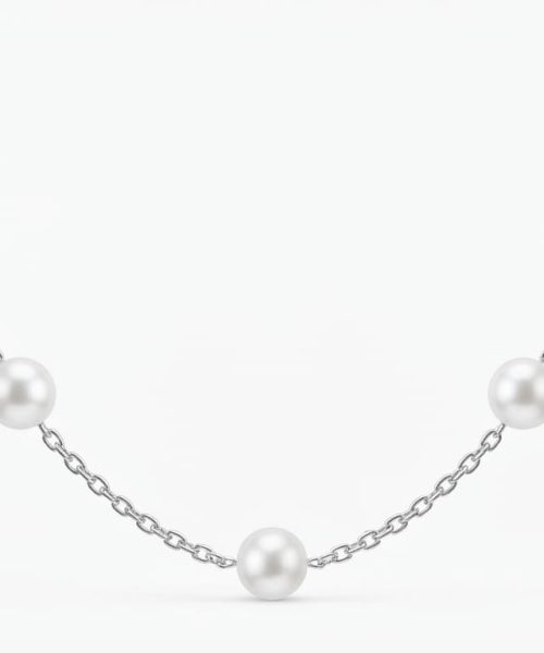 NECKLACE SILVER/ CULTURED PEARLS