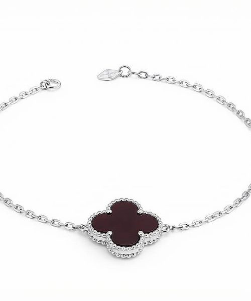 BRACELET SILVER/ CLOVER/ CARNELIAN