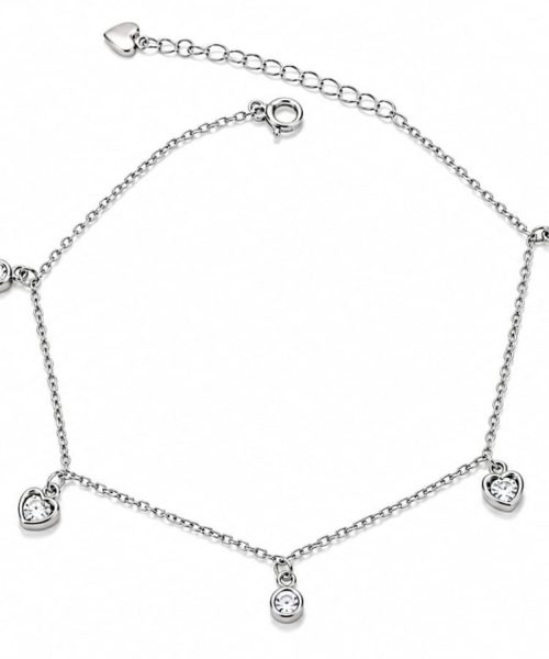 ANKLE CHAIN SILVER/ CUBIC ZIRCONIA