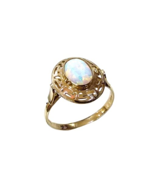 RING 9KT/ OPAL/ MEANDROS