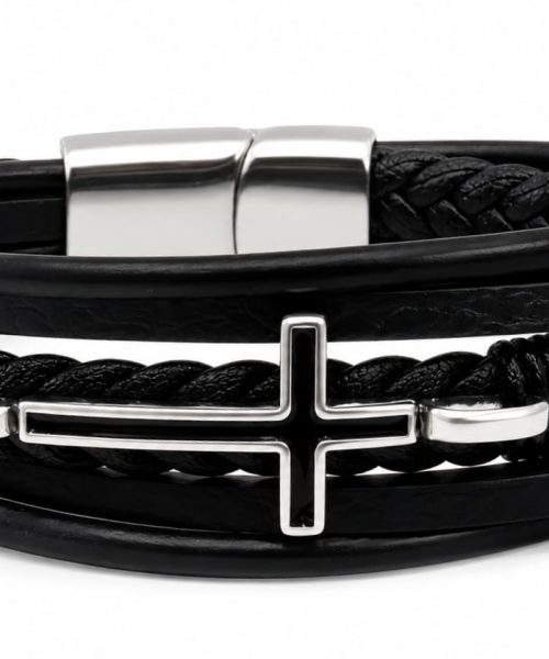 BRACELET STAINLESS STEAL/ CROSS