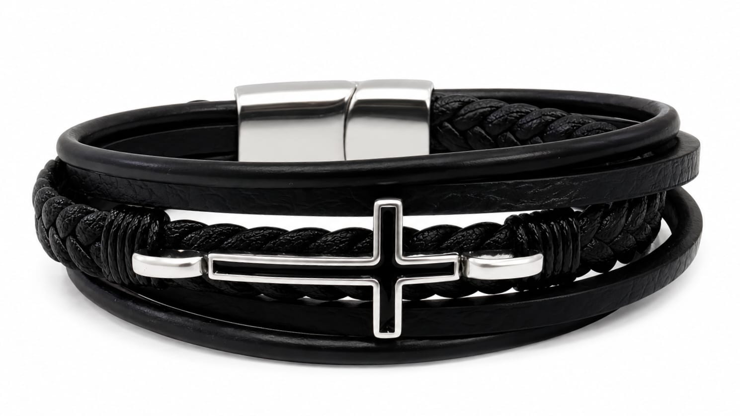 BRACELET STAINLESS STEAL/ CROSS