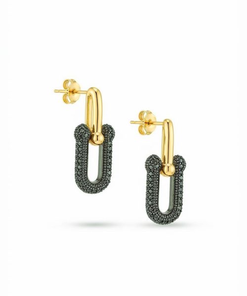EARRINGS STAINLESS STEAL/ CUBIC ZIRCONIA