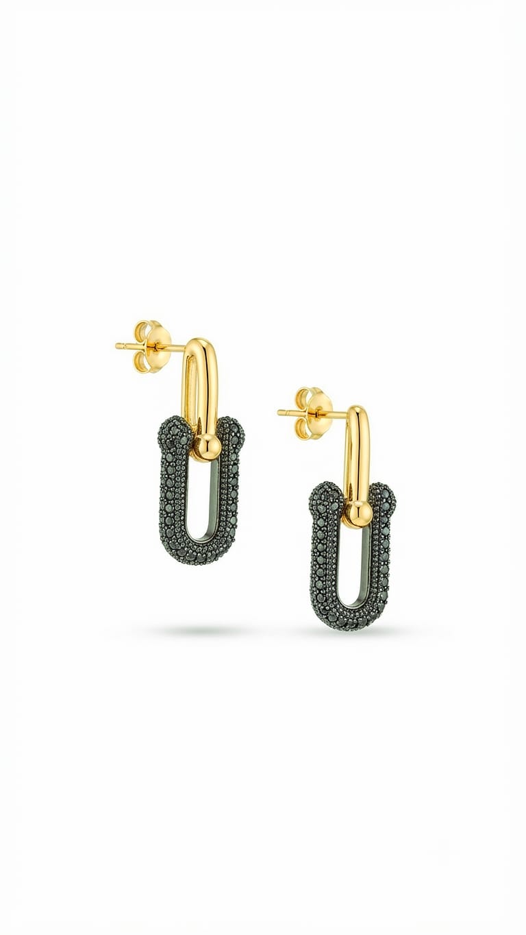 EARRINGS STAINLESS STEAL/ CUBIC ZIRCONIA