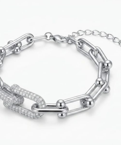 BRACELET STAINLESS STEAL/ CUBIC ZIRCONIA