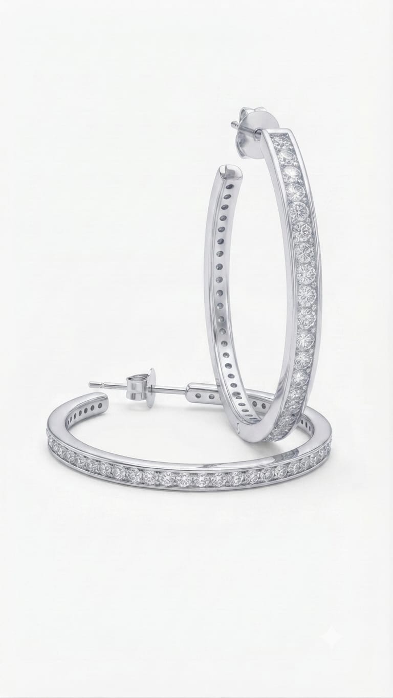 EARRINGS SILVER/ CUBIC ZIRCONIA