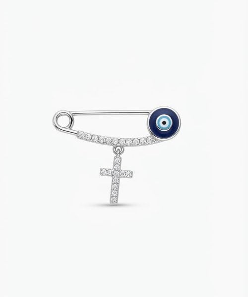 BROOCH SILVER/ EYE/ CUBIC ZIRCONIA