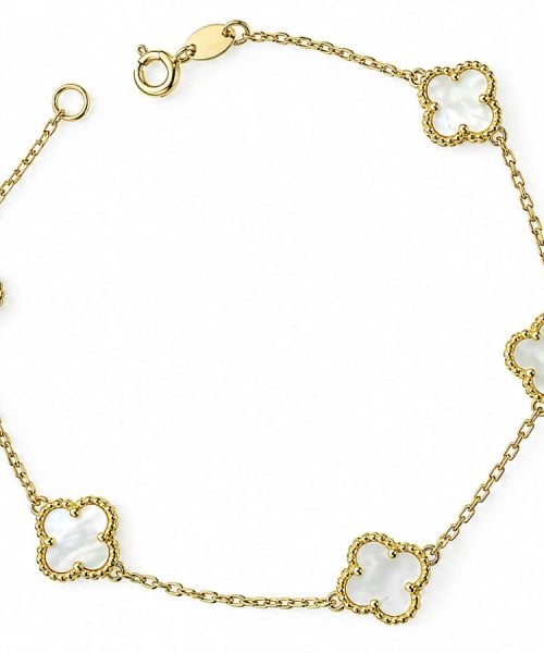 BRACELET 9KT/ CLOVER/ MOTHER OF PEARL